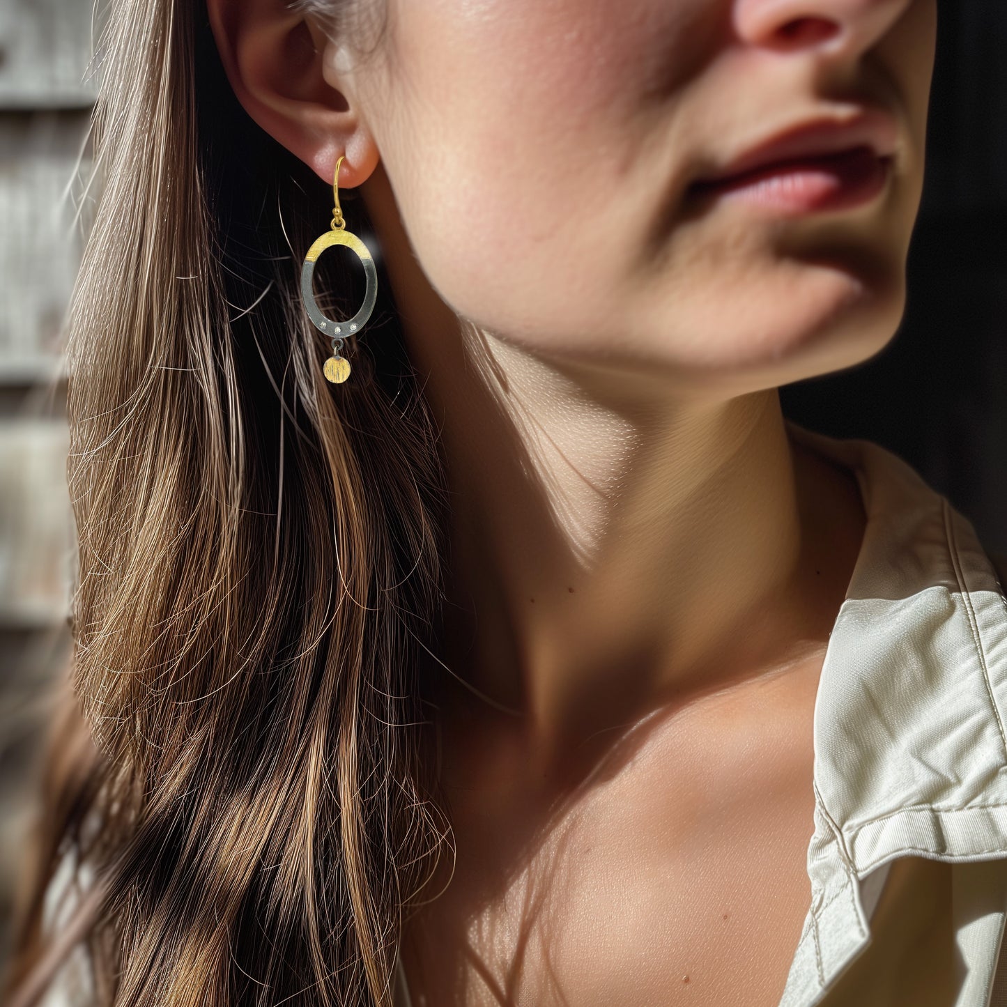 Black & Gold Orbit Earrings