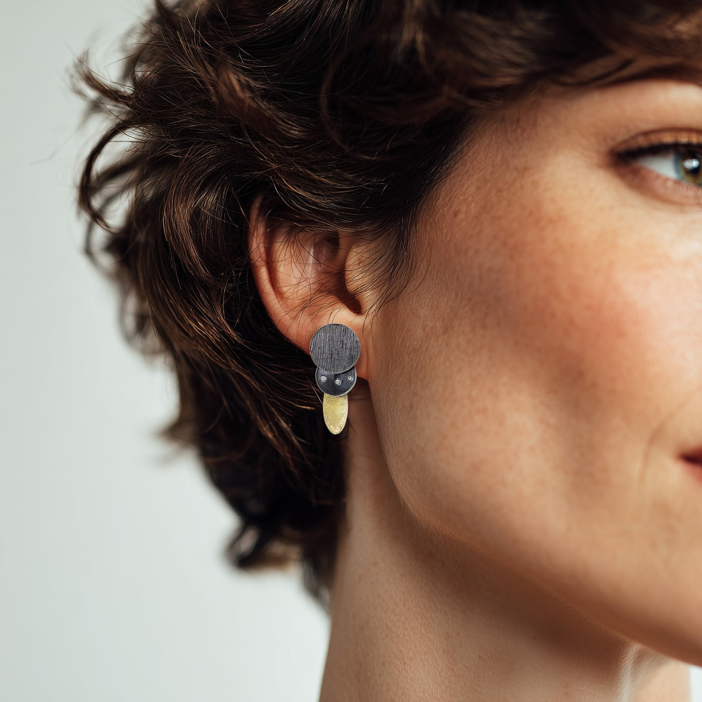 Black & Gold Foxtail Post Earrings