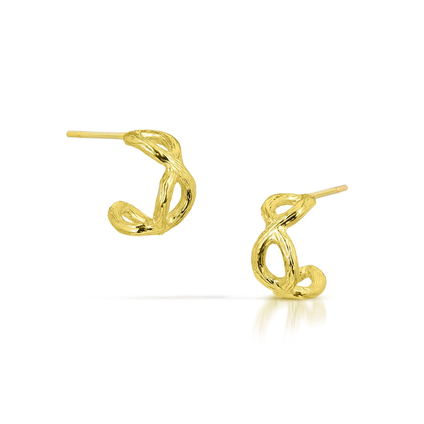 18k Gold Infinity Hoop Earrings - Small