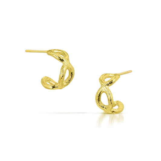 18k Gold Infinity Hoop Earrings Small