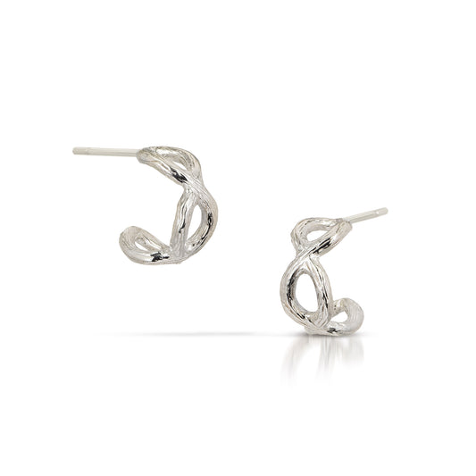 Sterling Silver Infinity Hoop Earrings Small