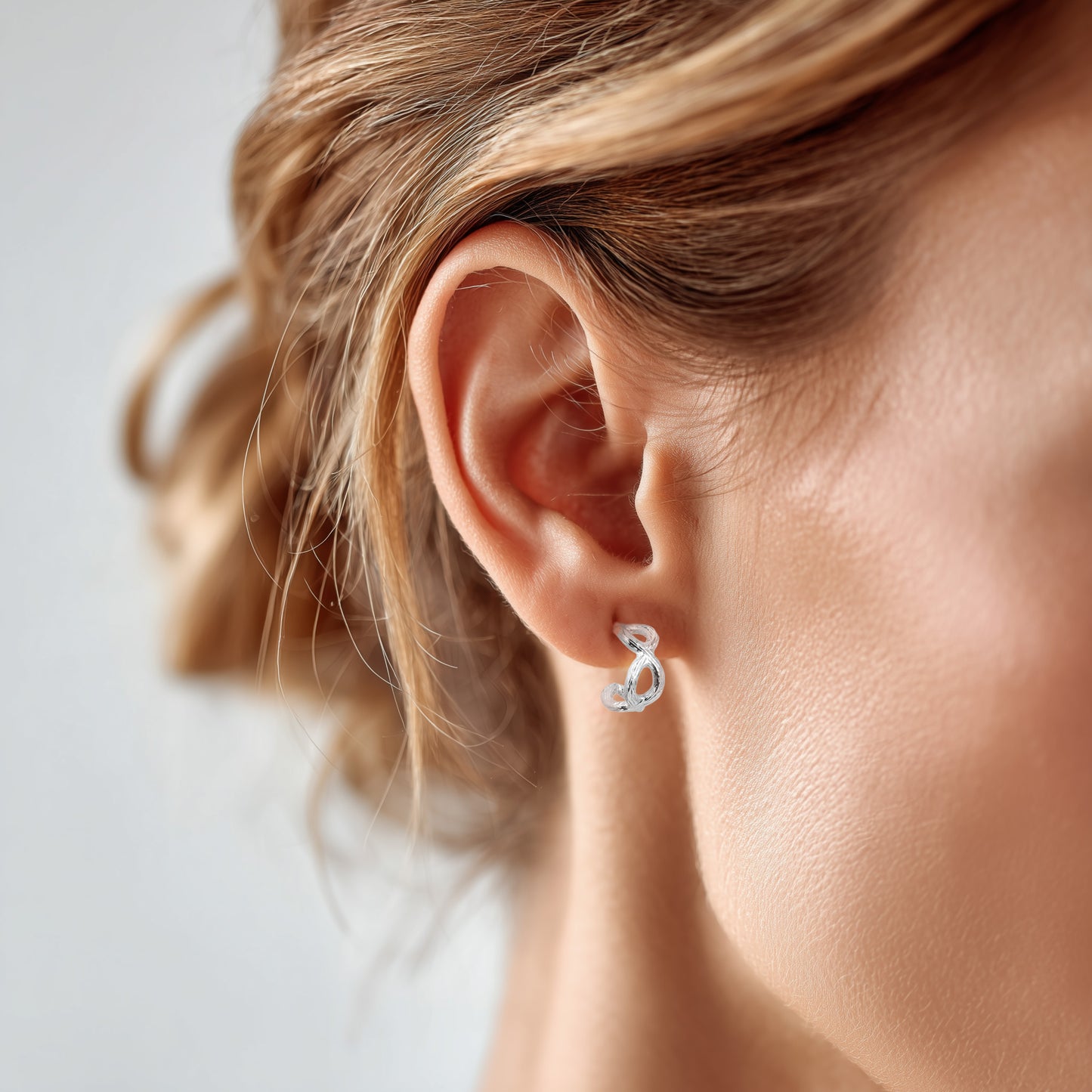 Silver Infinity Hoop Earrings - Small
