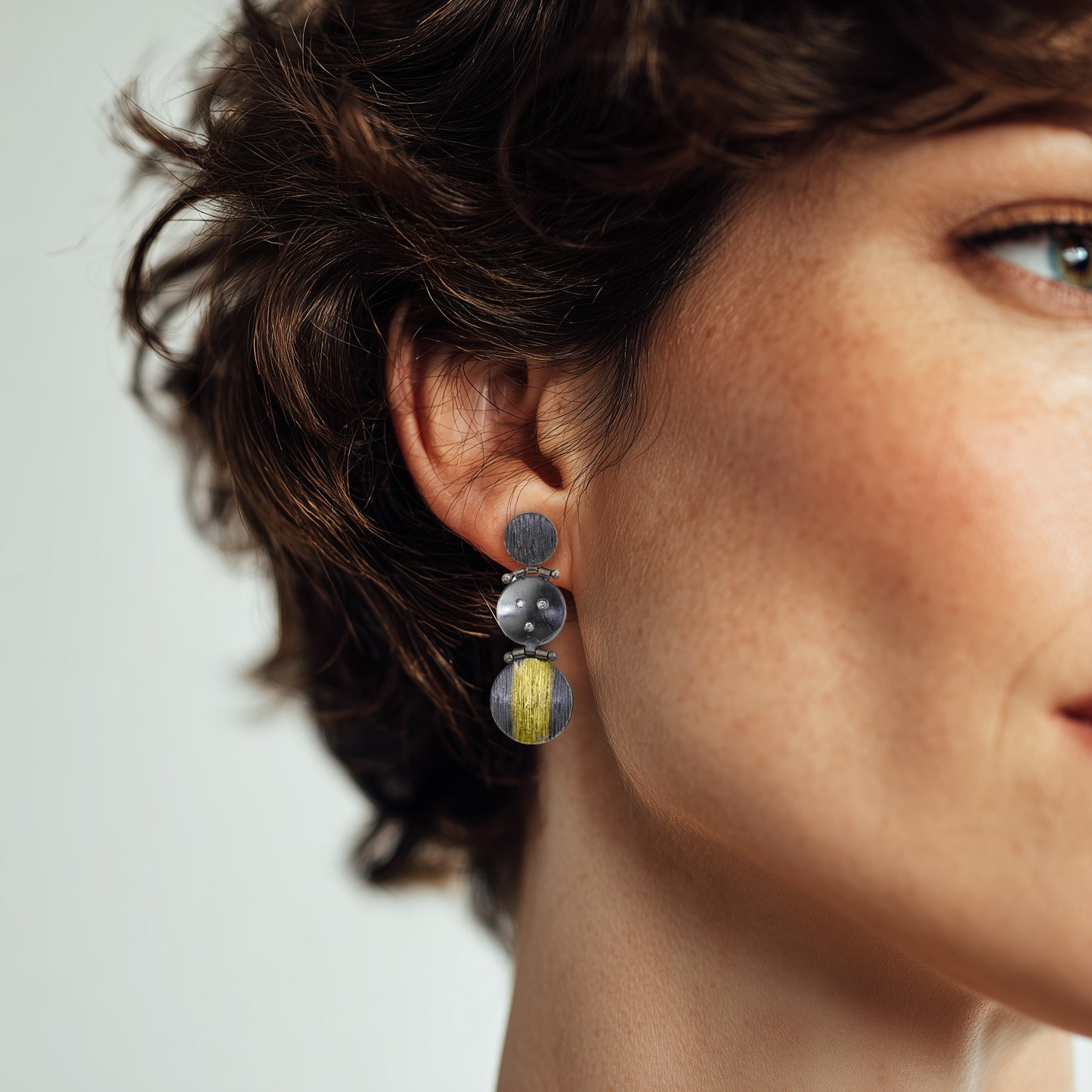 Black & Gold Snowman Earrings