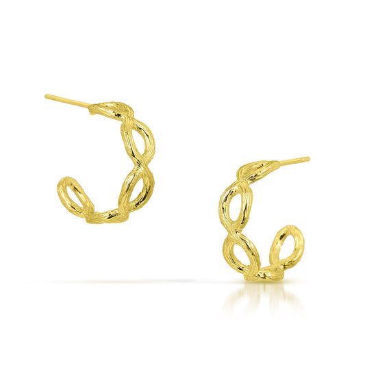 18k Gold Infinity Hoop Earrings Medium