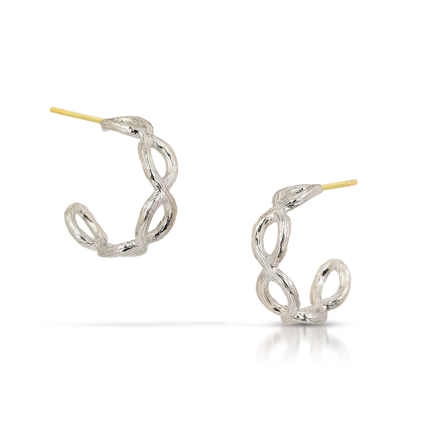 Sterling Silver Infinity Hoop Earrings Medium