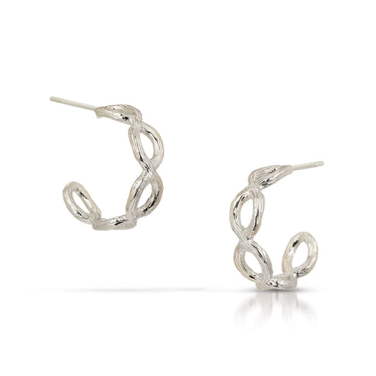 Sterling Silver Infinity Hoop Earrings Medium