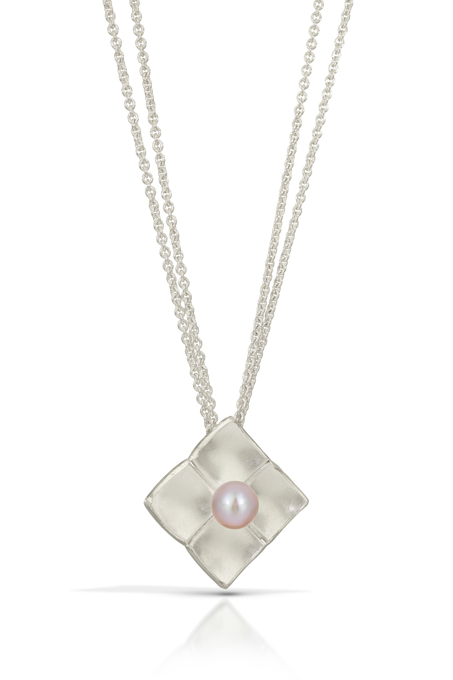 Silver Flower Pearl Necklace