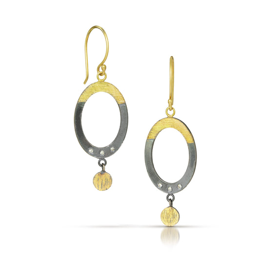 Black & Gold Orbit Earrings