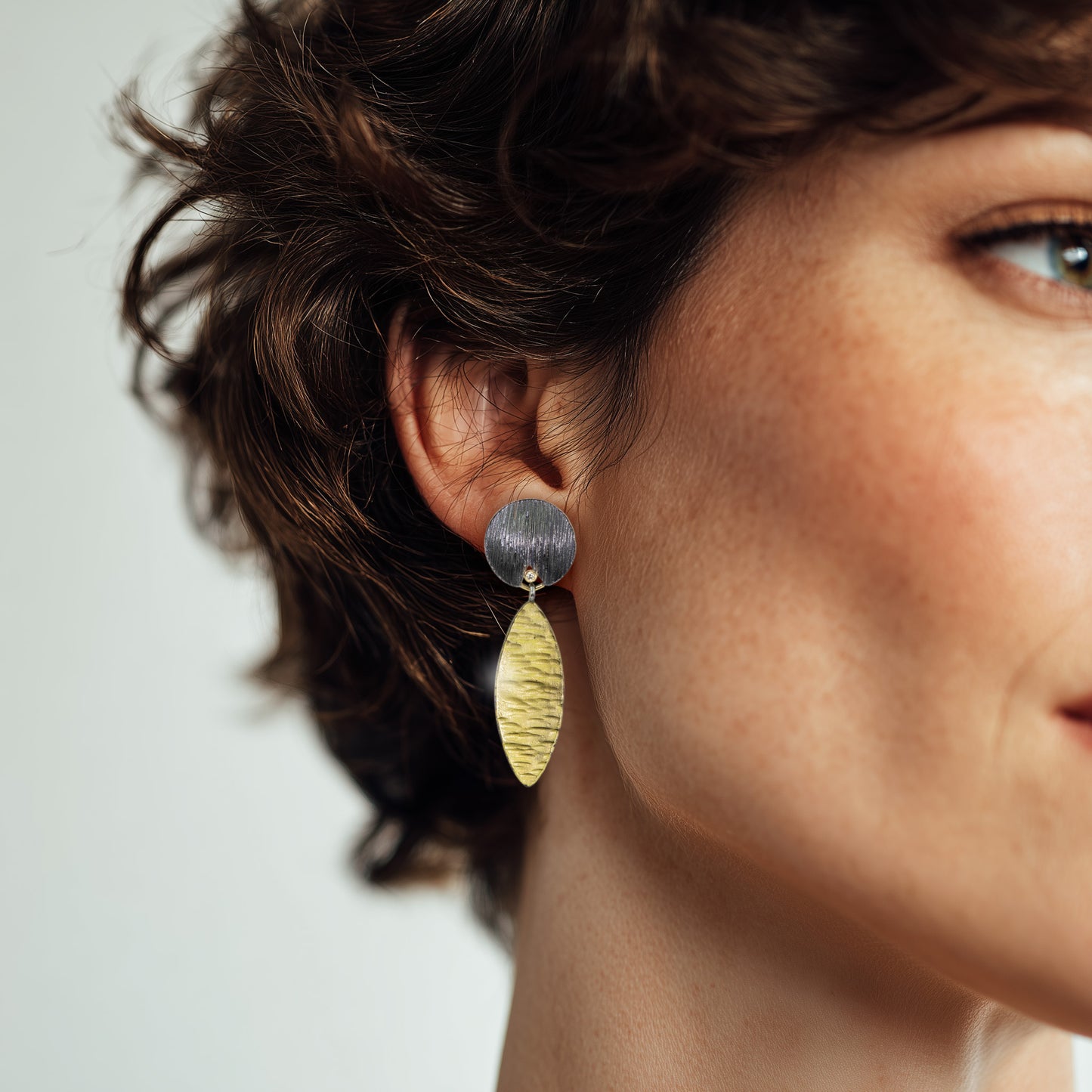 Black & Gold Tadpole Earrings